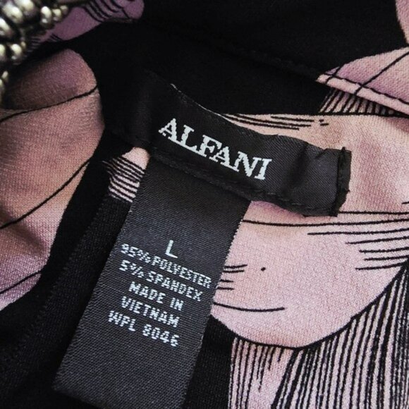 Alfani Women's Floral Sleeveless Top Blouse Beaded Neck Black Purple Size Large - Picture 12 of 13